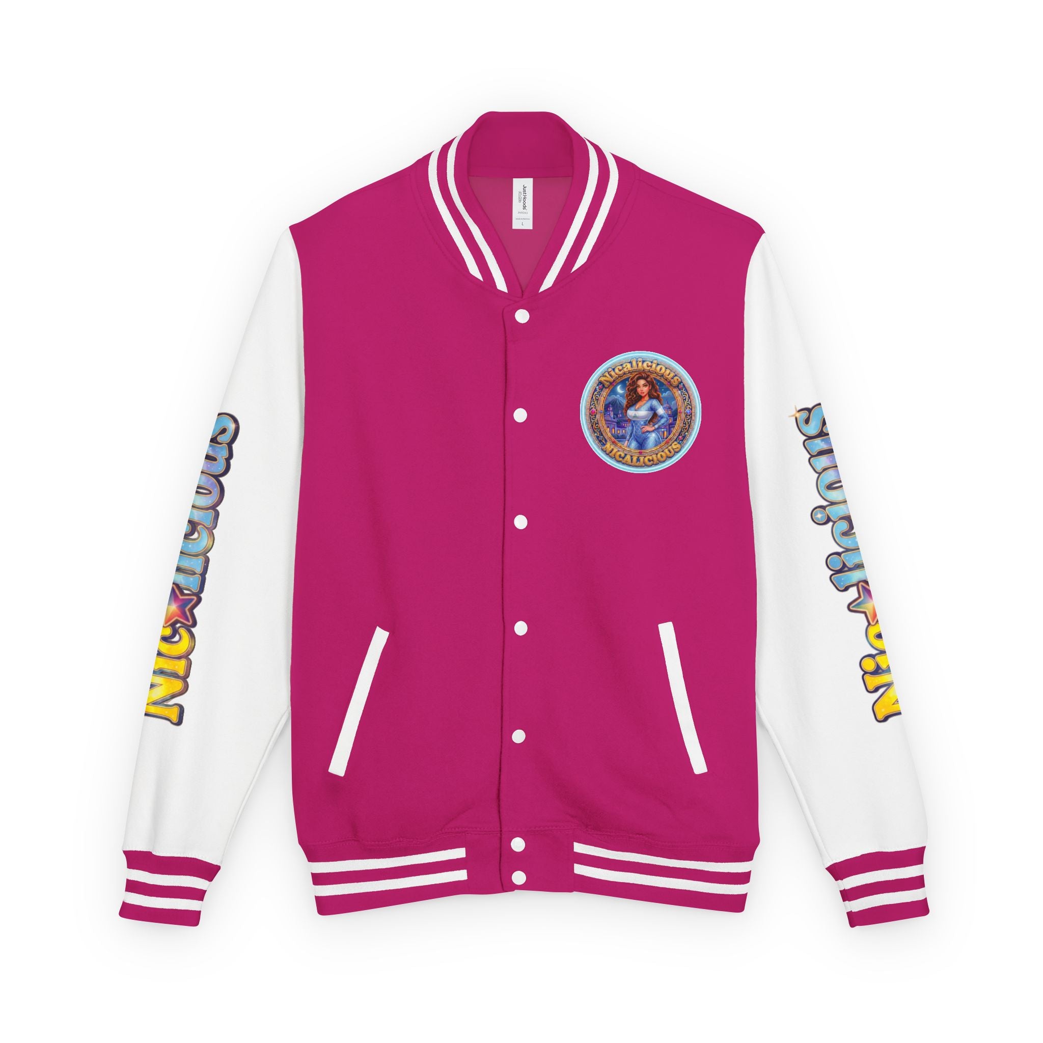 "Nicalicious" Letterman Jacket - Retro Pinup Graphic Varsity Bomber