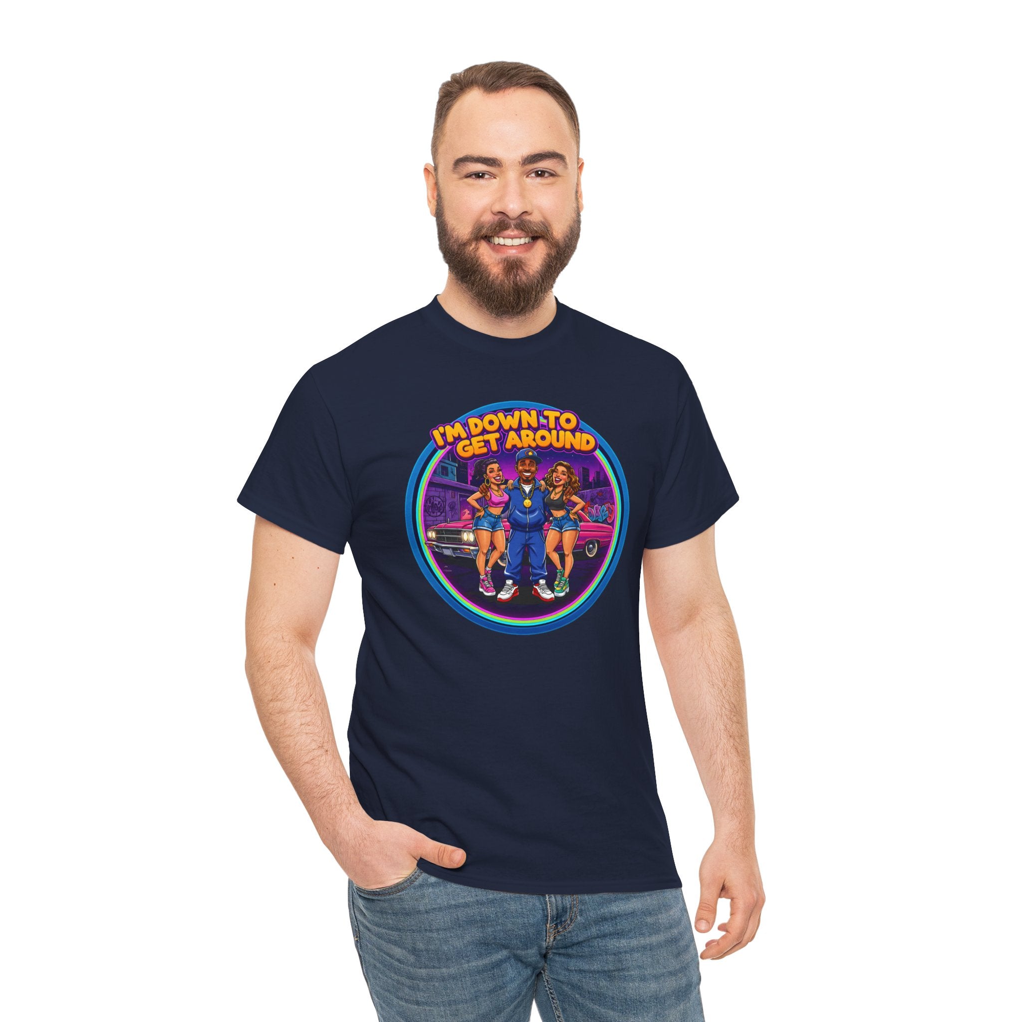 T-Shirt — 'I'm Down to Get Around' Retro Skate Crew Graphic Tee