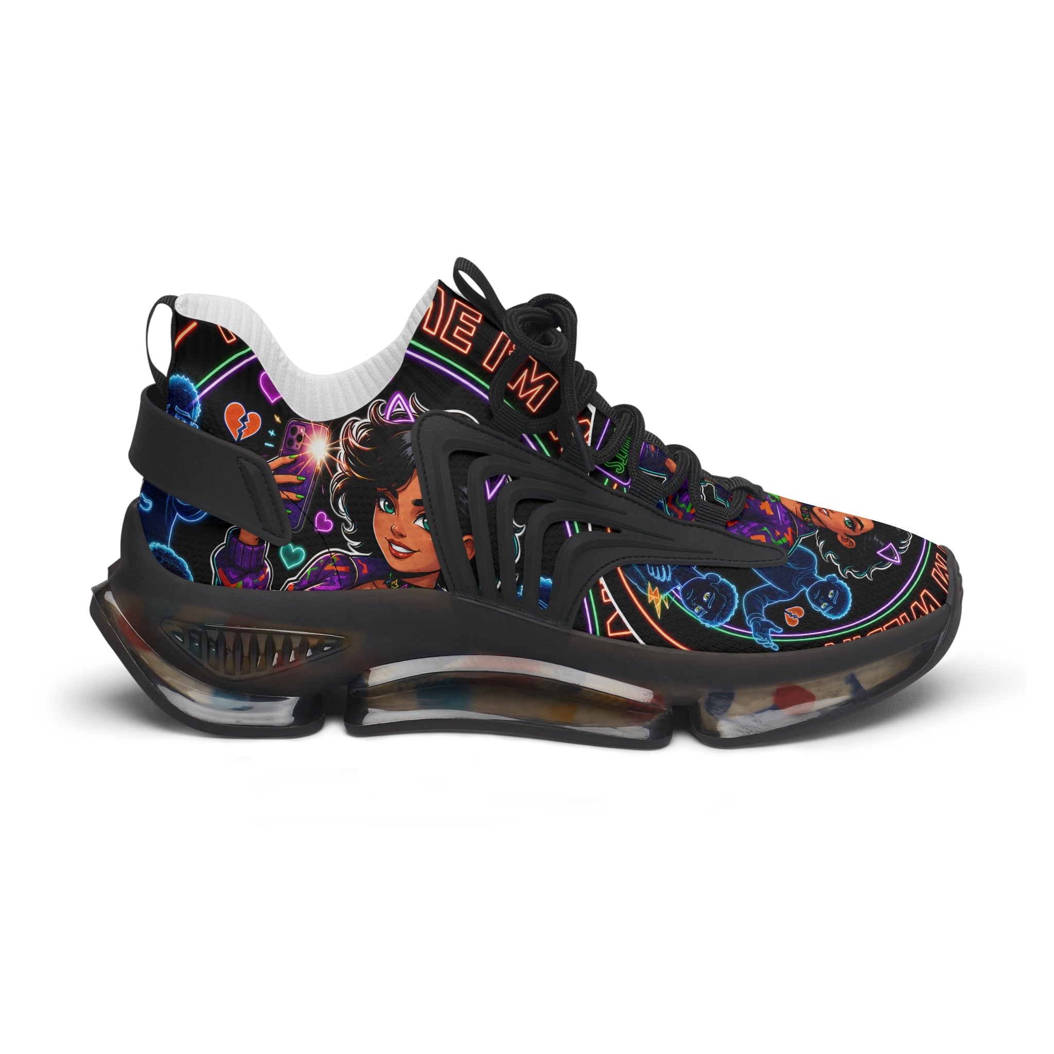 Women's Mesh Sneakers — Colorful Afrocentric Art Print Athletic Shoes