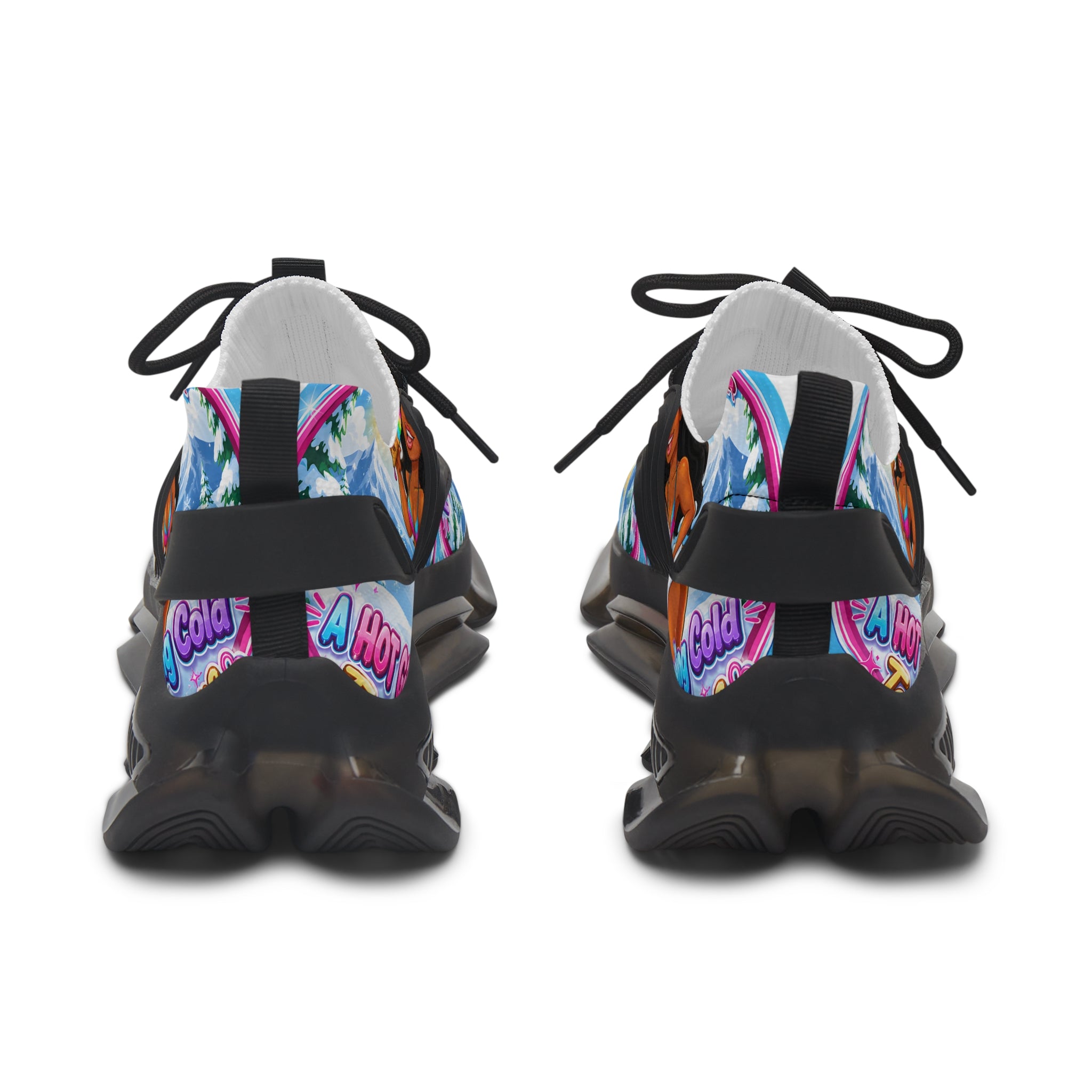 Mesh Sneakers —"Snow Cone Hot Girl " Tropical Ice Cream Girl Graphic