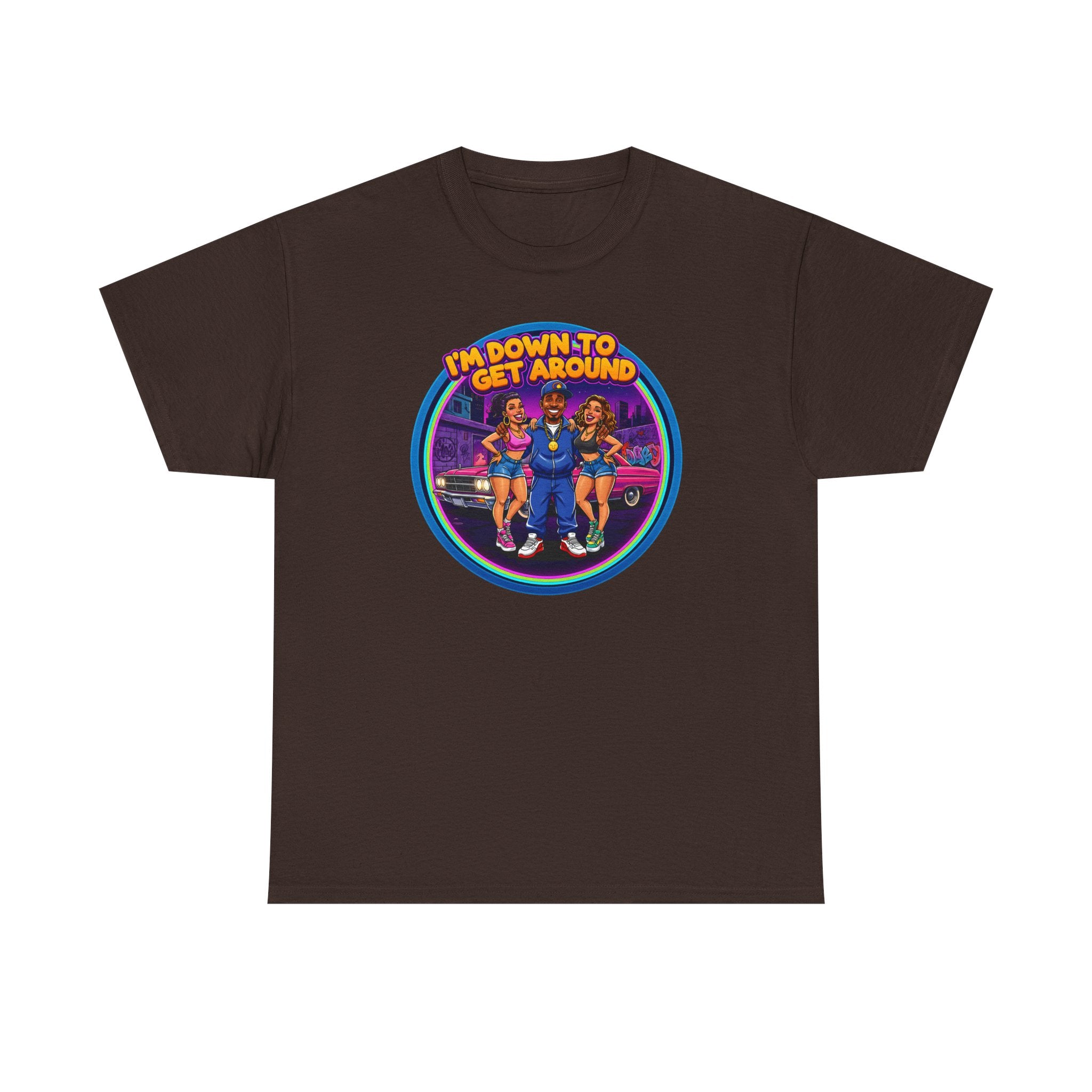 T-Shirt — 'I'm Down to Get Around' Retro Skate Crew Graphic Tee