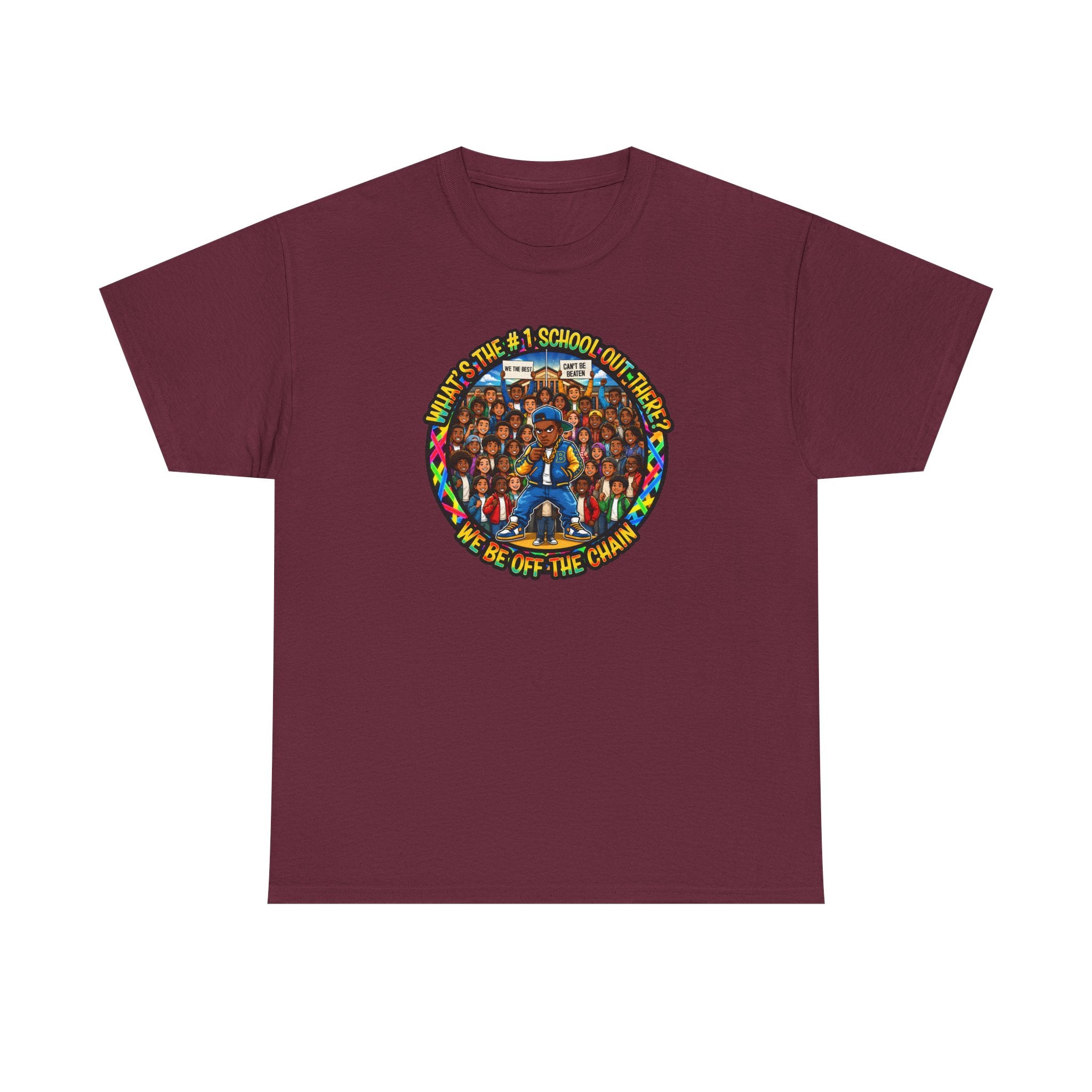 Community Unity Tee — "What's The #1 School Out There" Illustration Shirt