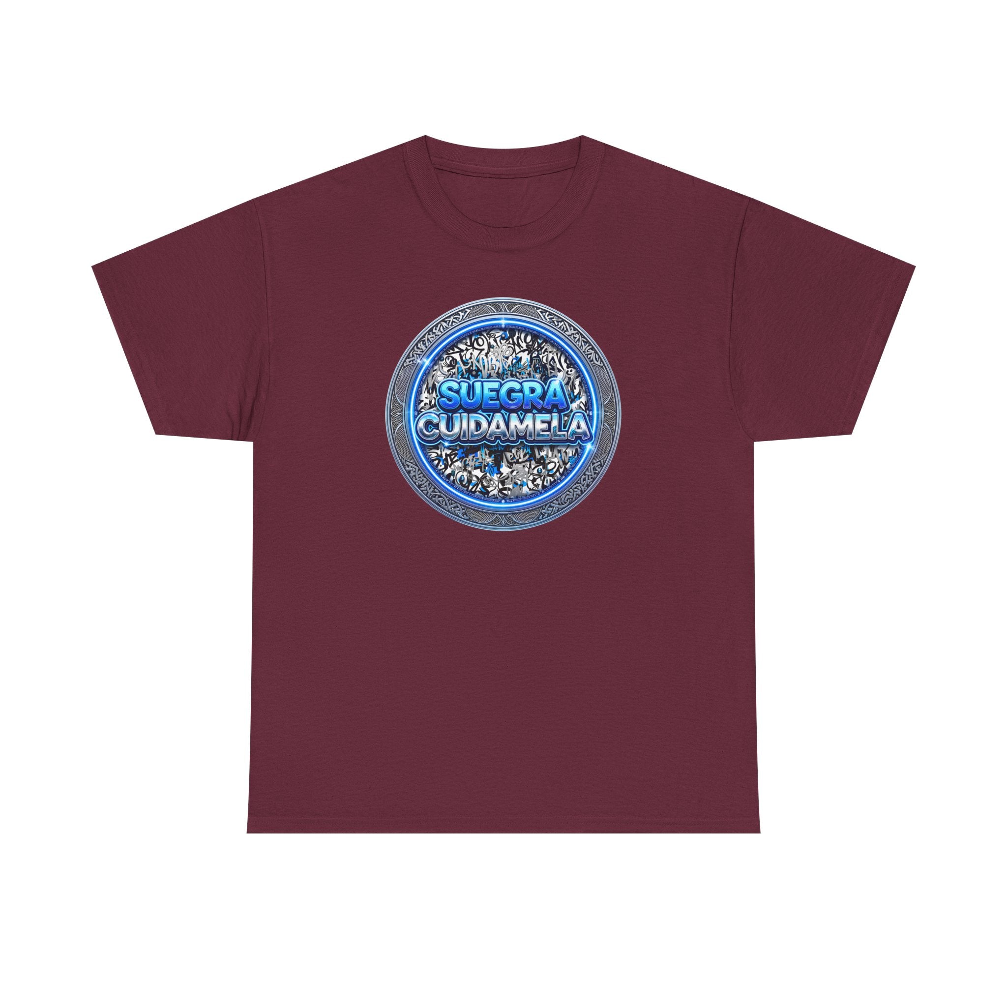 T-Shirt — Suegra Cuídame (Blue Floral Emblem)