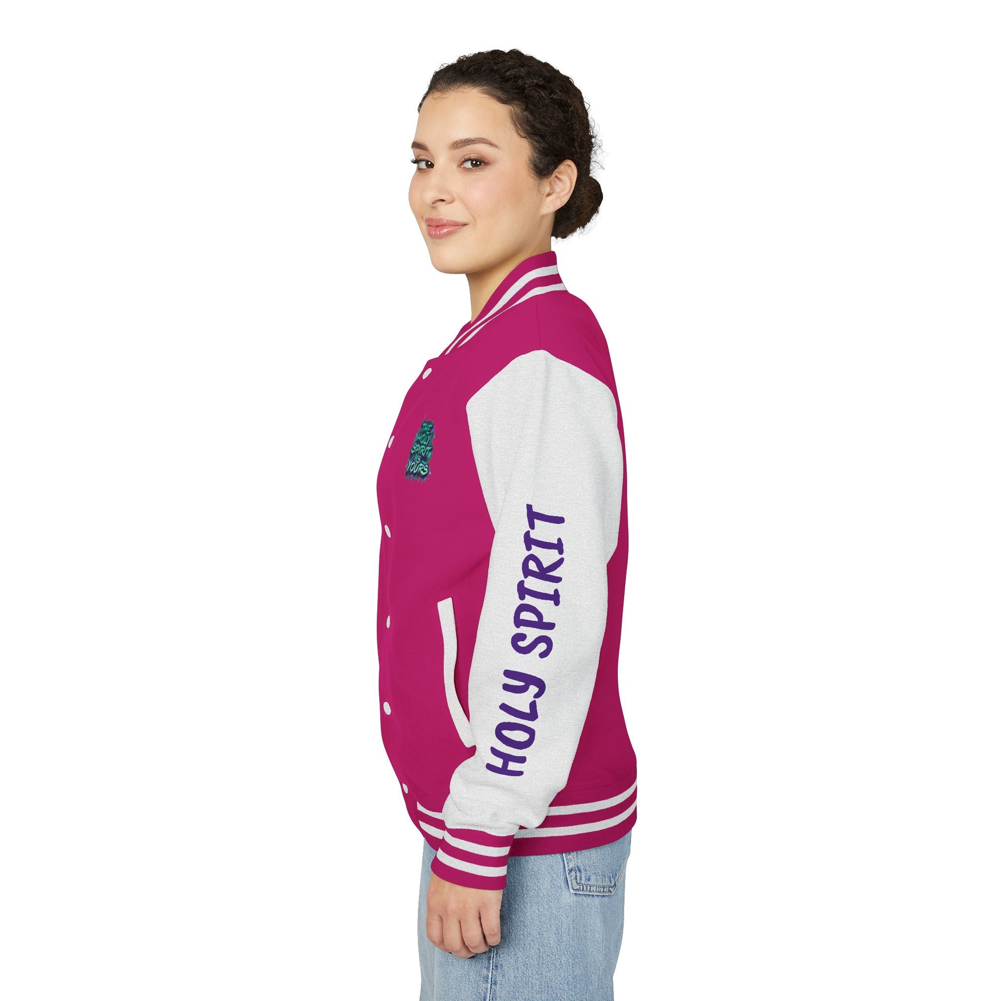 Letterman Jacket — "The Holy Spirit Is Yours" Graphic