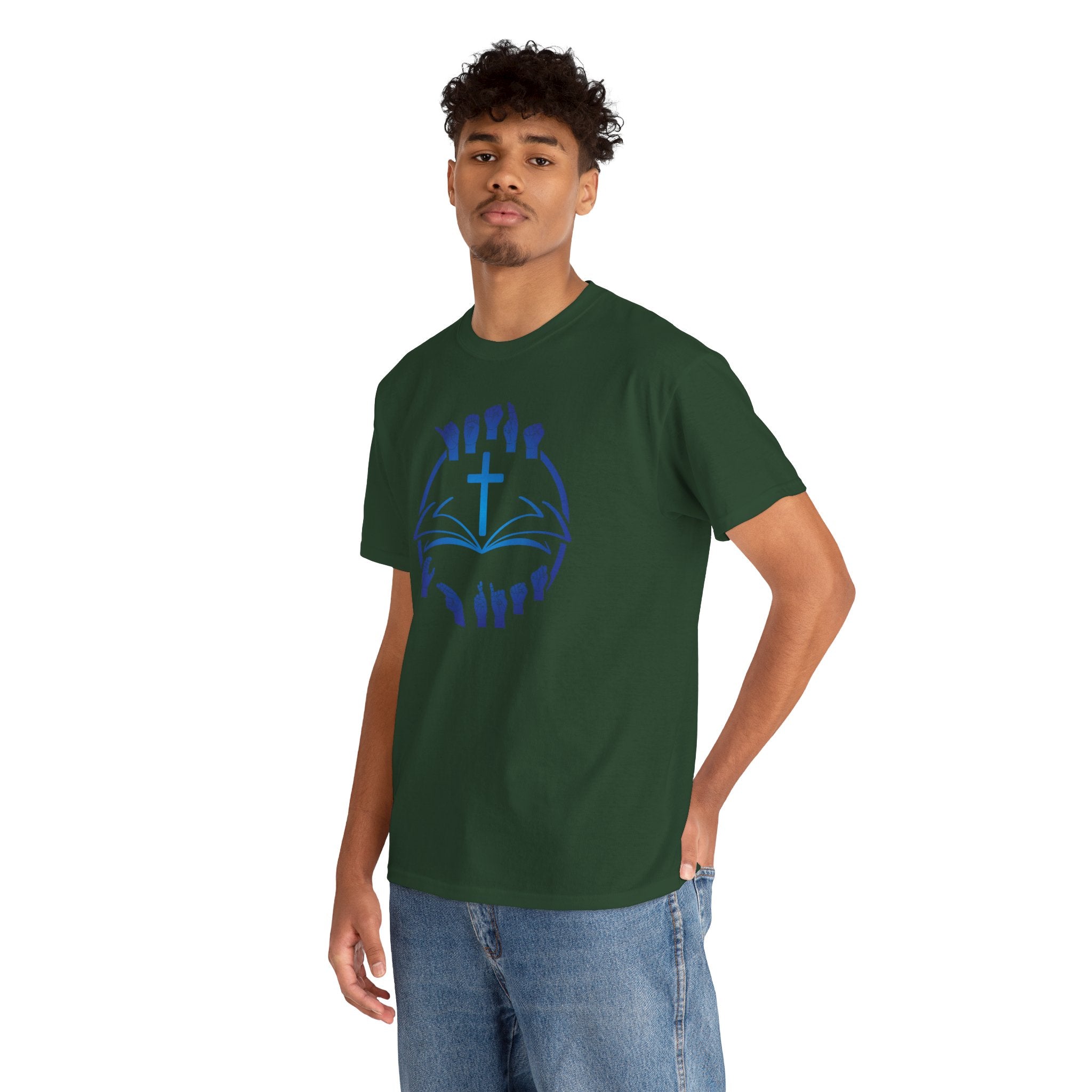 "Christian Bible Cross Sign Language "T-Shirt — Faith Prayer Hands Tee