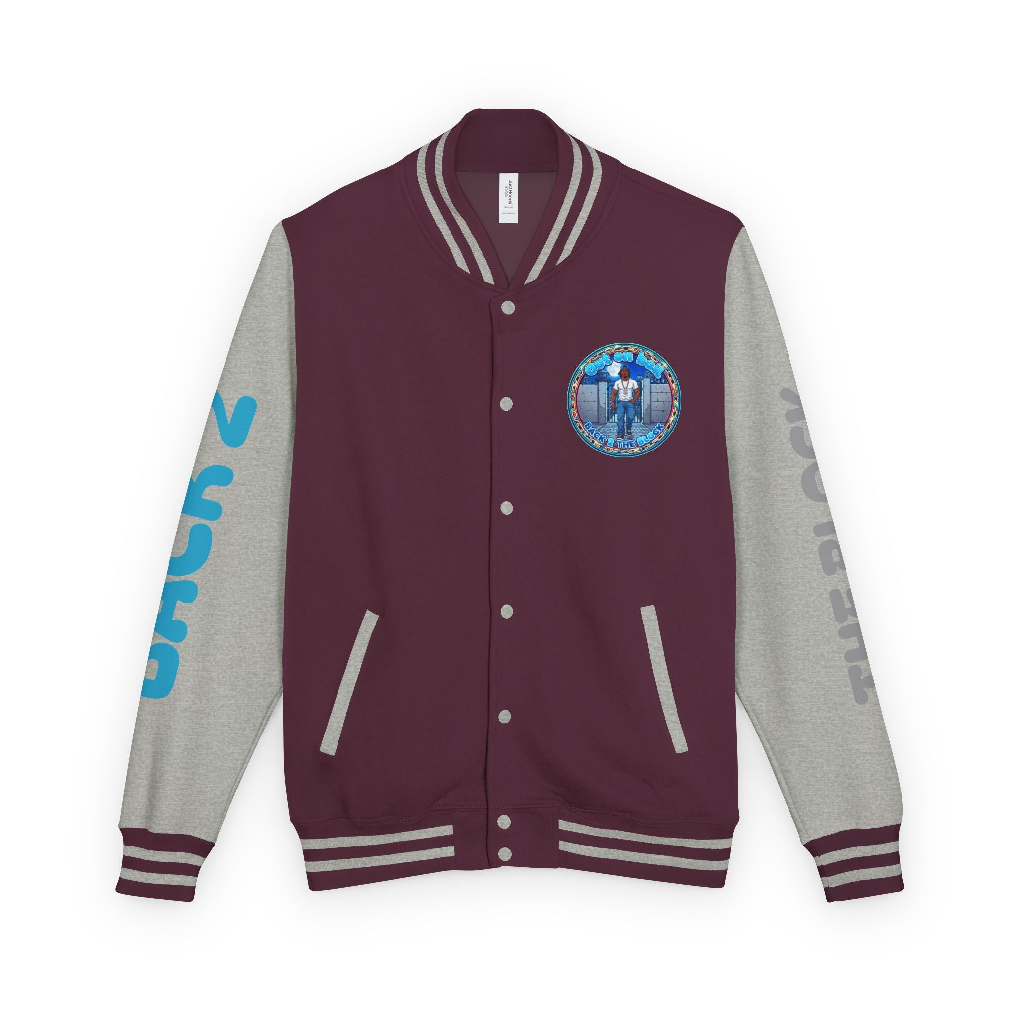 Letterman Jacket — 'Back 2 The Block' Retro Streetwear Patch Jacket