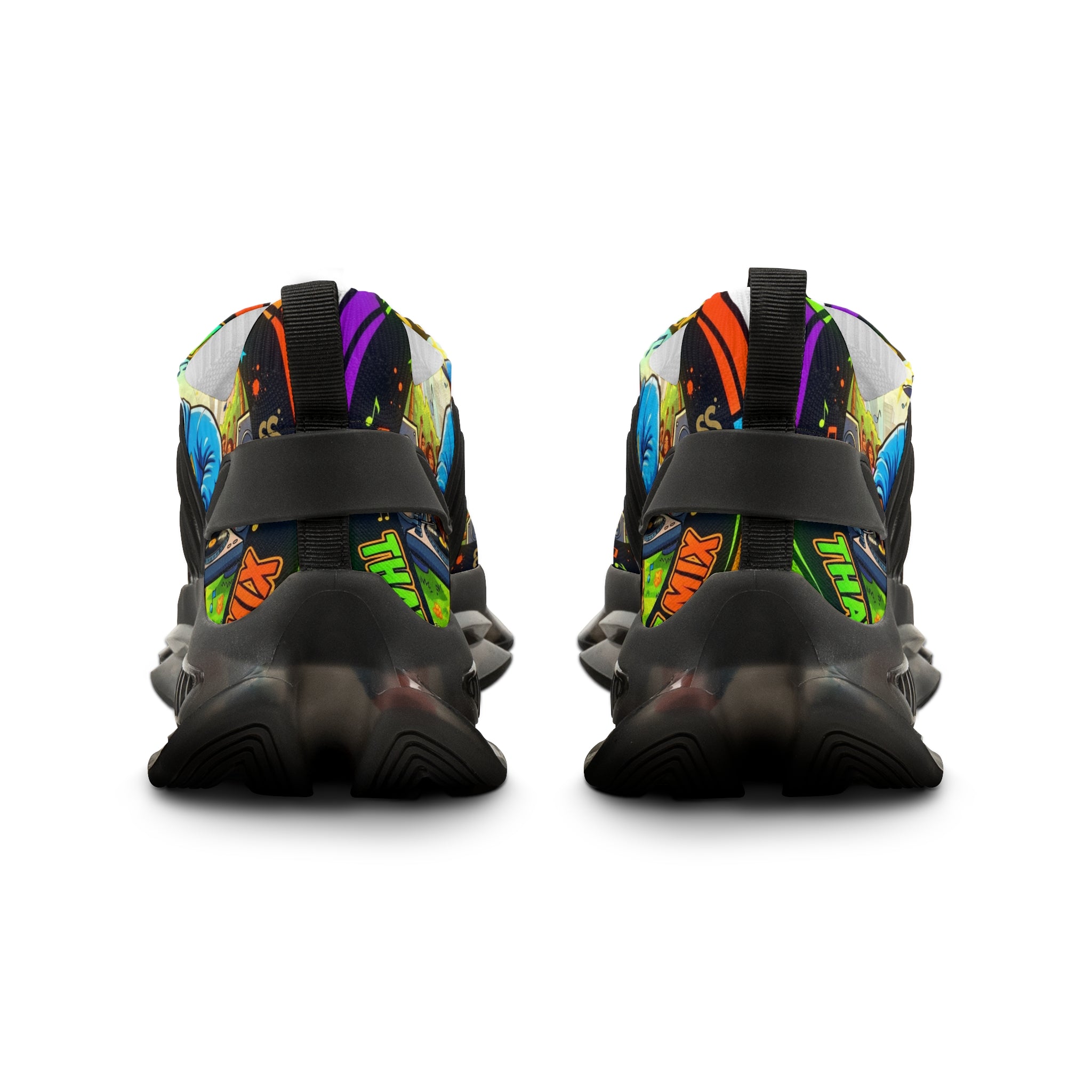 Men's Graphic Mesh Sneakers — " Lets Do It DJ" Colorful Retro DJ Street Style