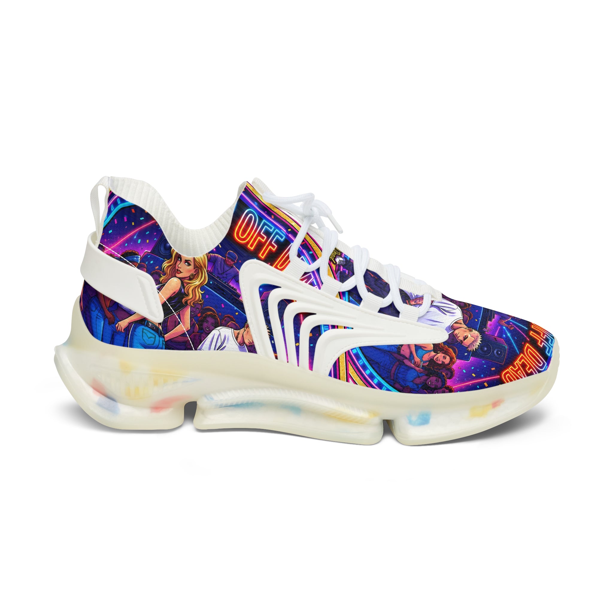 Mesh Sneakers — Retro Neon Graphic Women’s Trainers
