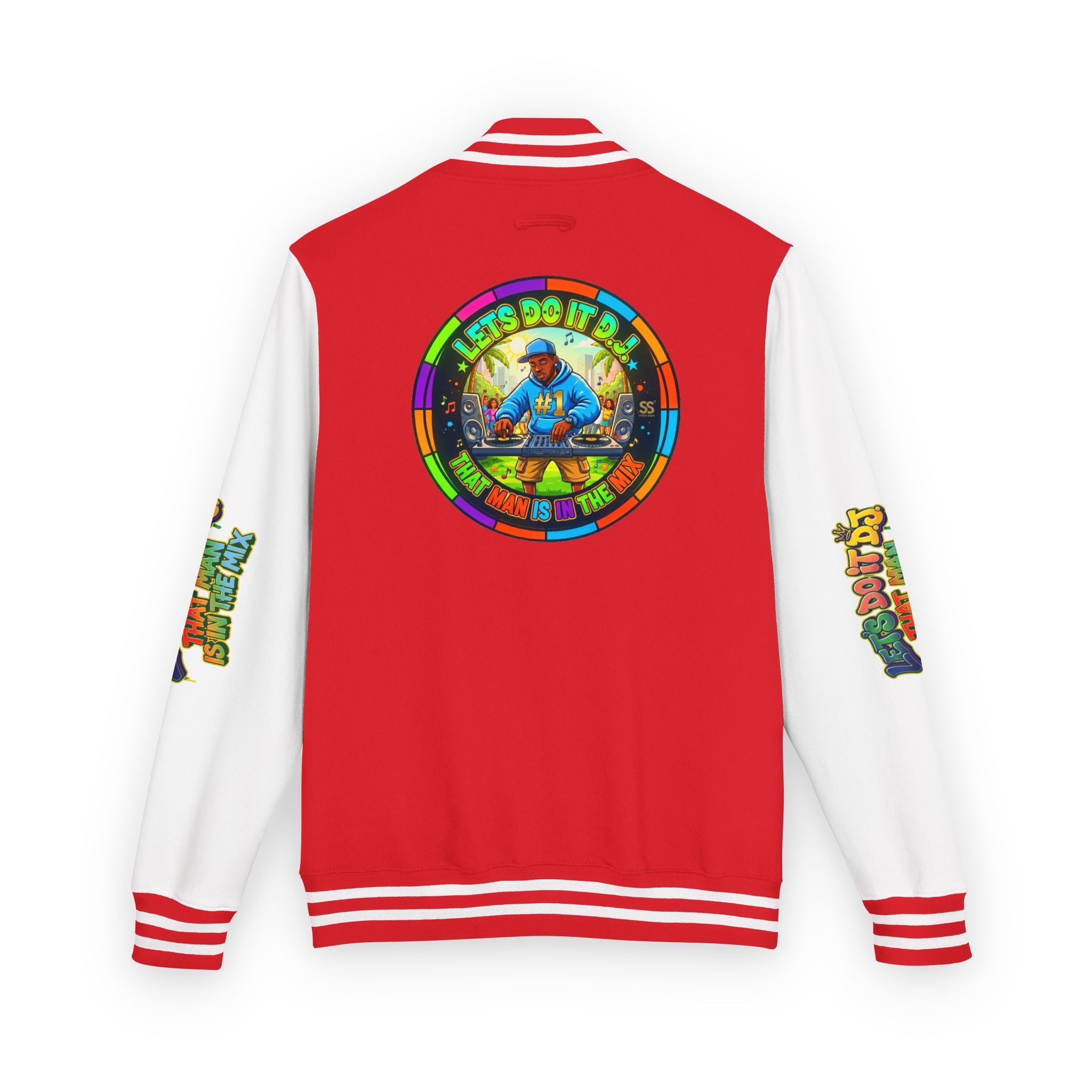 Letterman Jacket — 'Let's Do It' DJ Graphic Varsity Jacket