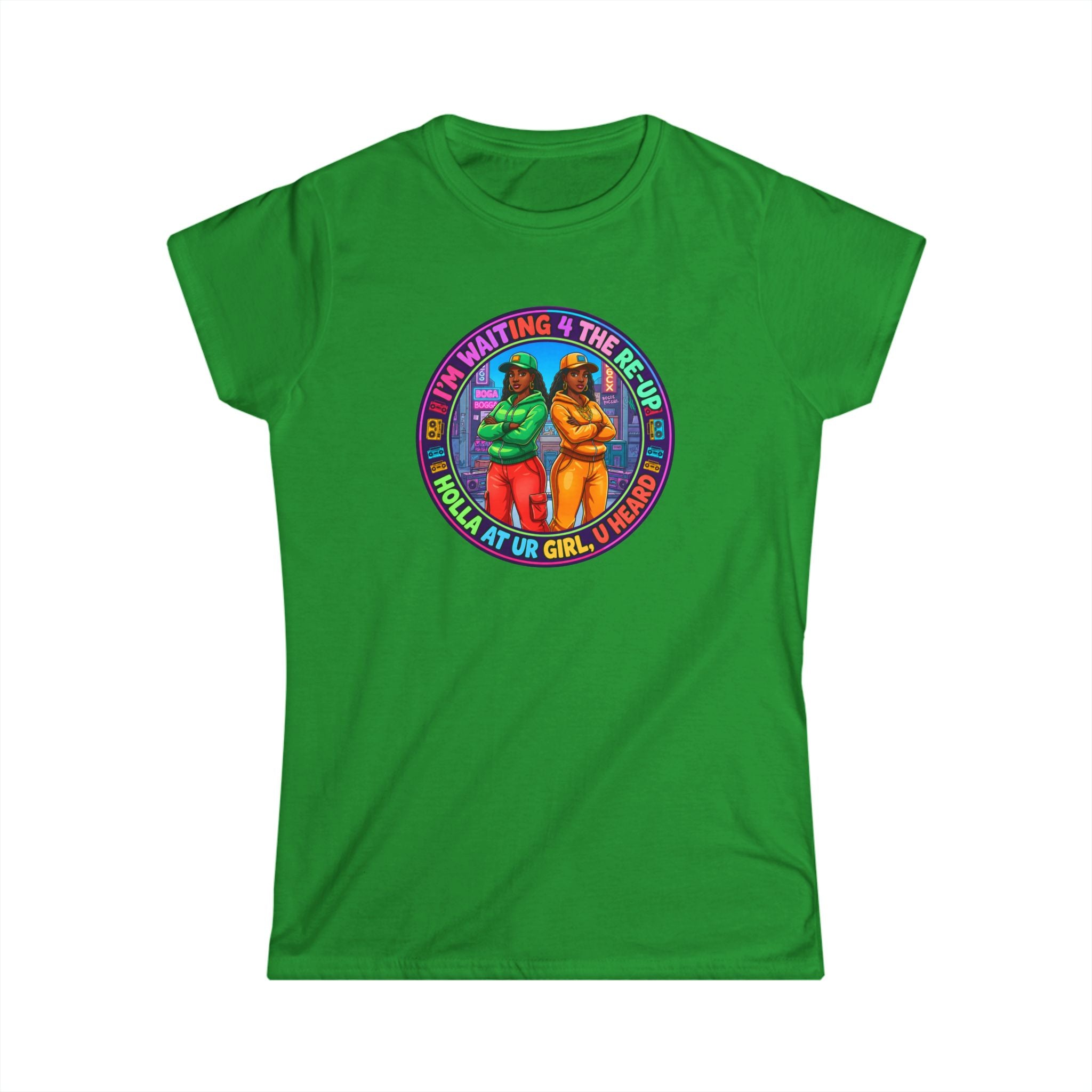 Women's Tee - Colorful Retro 'I'm Waiting 4 The ReUp' Graphic