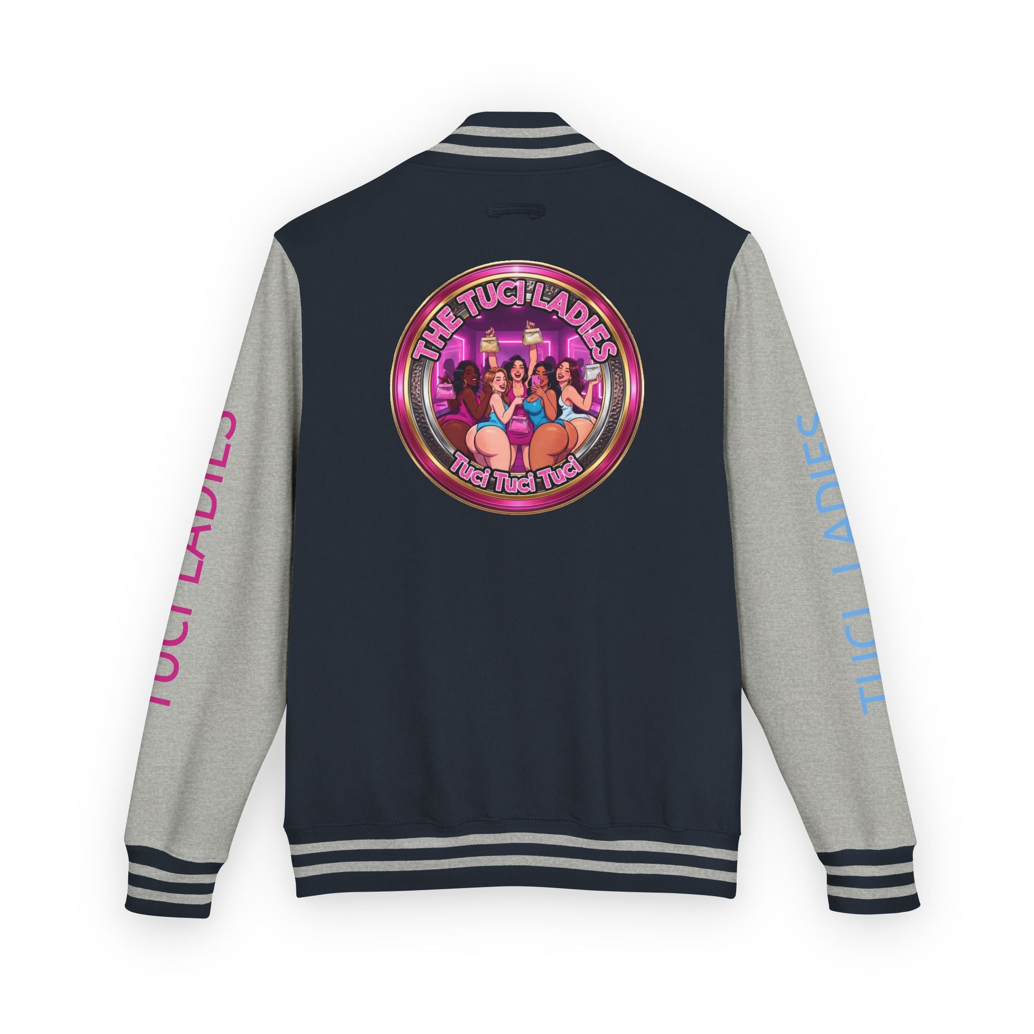 Letterman Jacket — The Tuci Tuci Tuci Ladies Graphic Varsity Jacket