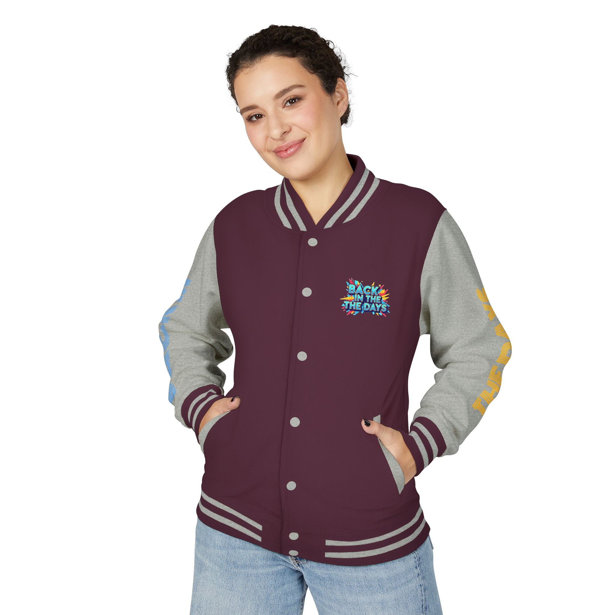 Letterman Jacket — "Back in the Days" Retro Graphic Bomber