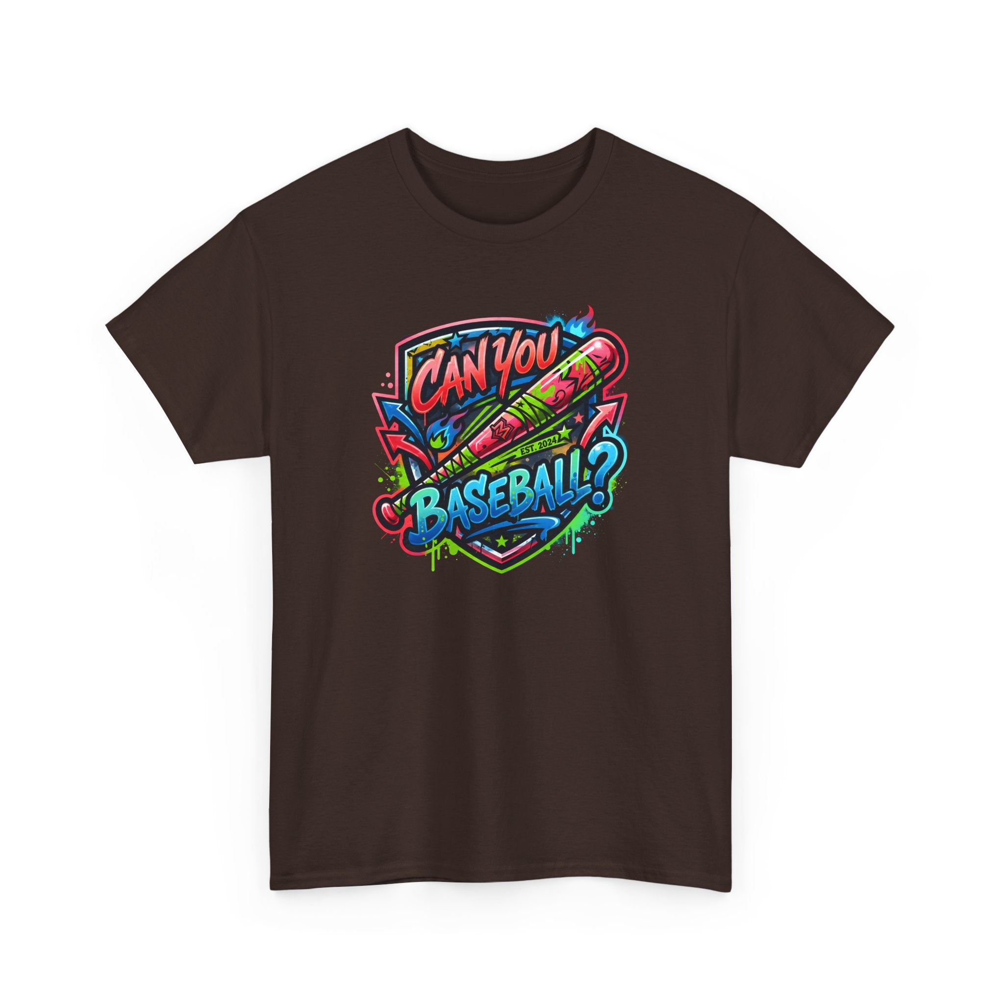 Can You Baseball? T-Shirt — Colorful Retro Baseball Graphic Tee