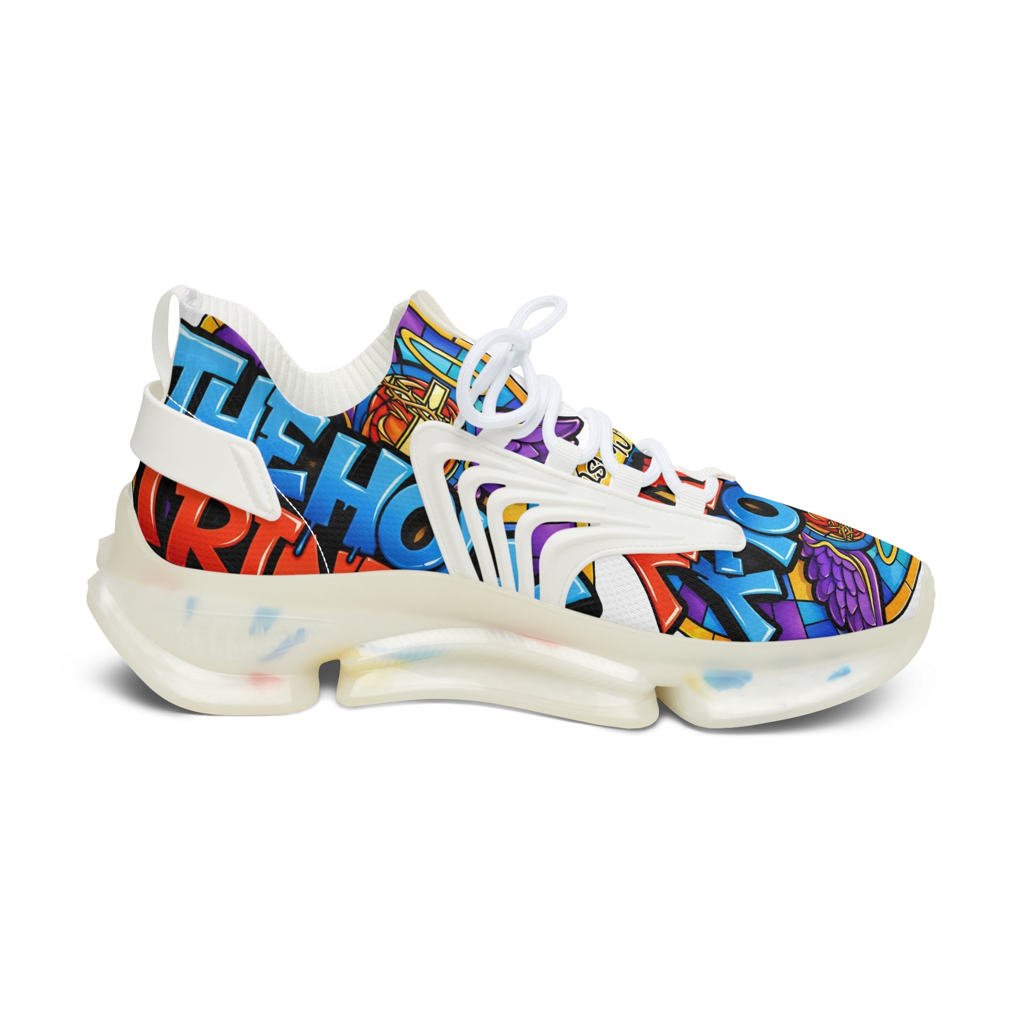 Men's Mesh Sneakers — Colorful Graffiti 'The Holy' Street Style