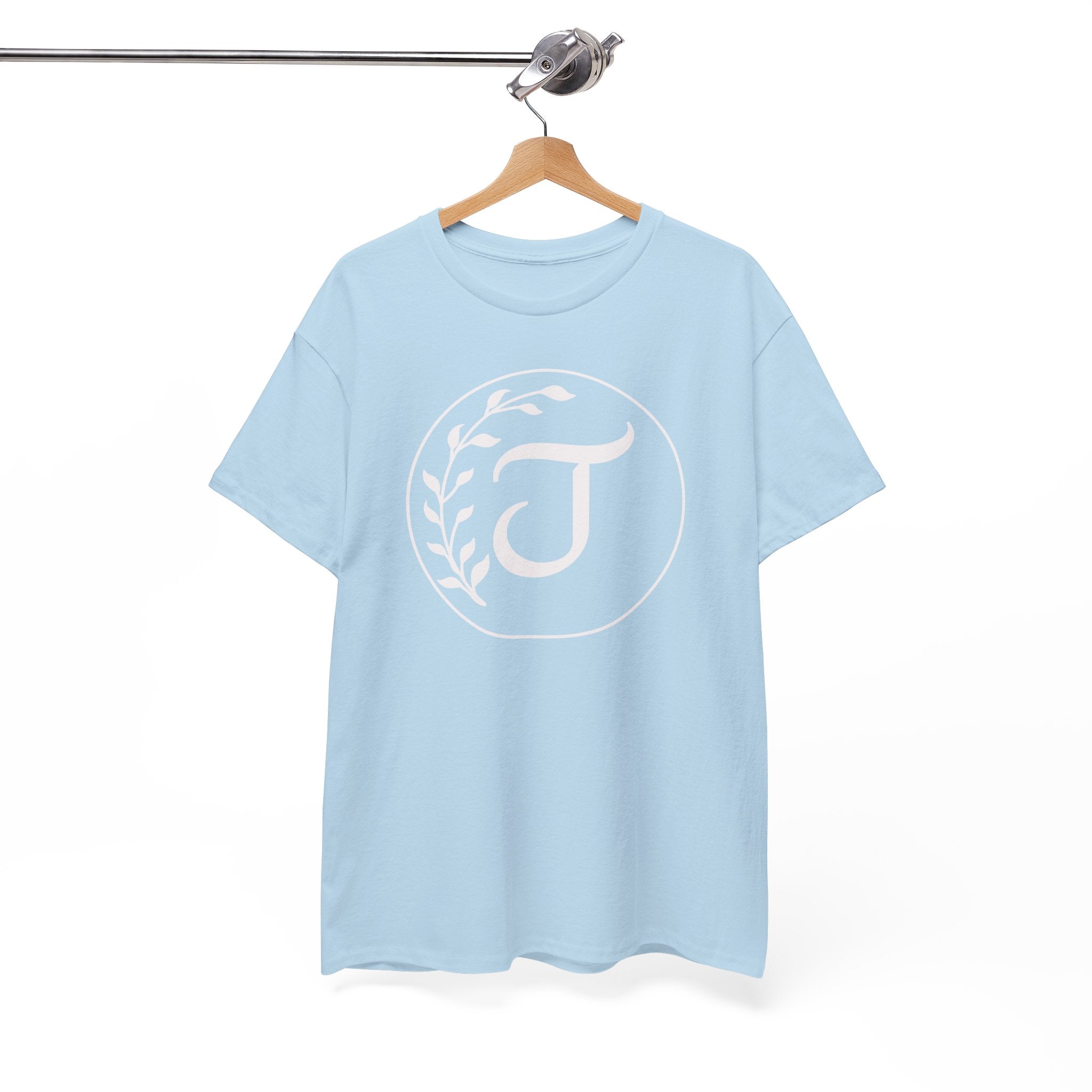 White Tee with Subtle "Floral J " Jesus Christ "— Minimalist Japanese Character T-Shirt