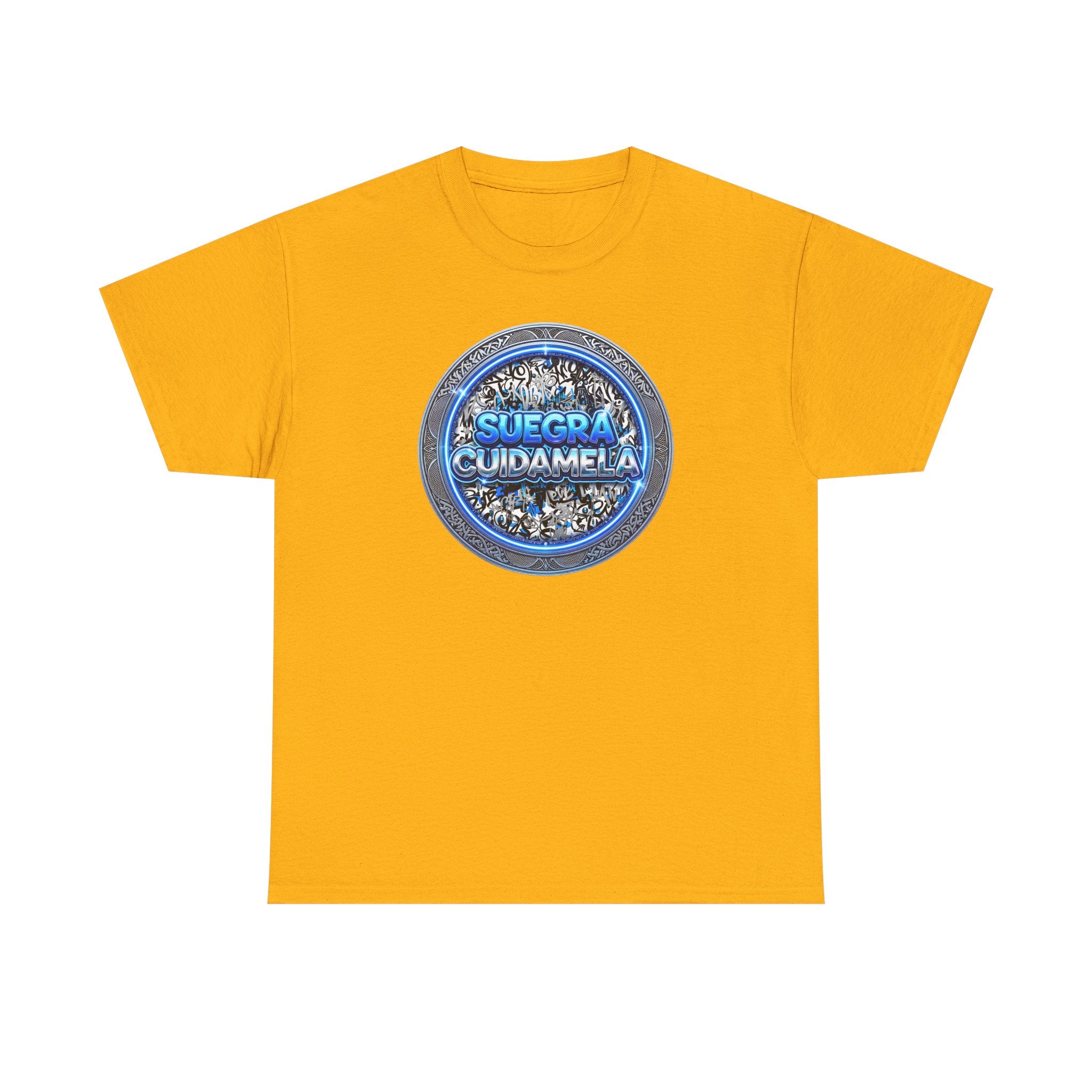 T-Shirt — Suegra Cuídame (Blue Floral Emblem)