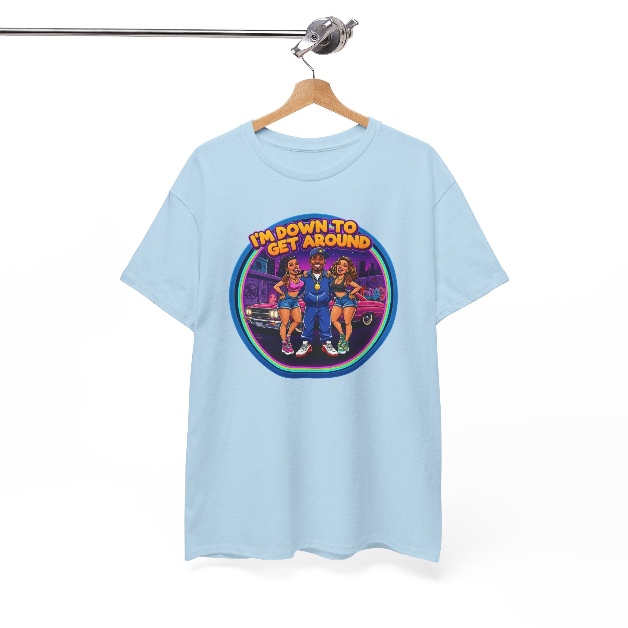T-Shirt — 'I'm Down to Get Around' Retro Skate Crew Graphic Tee