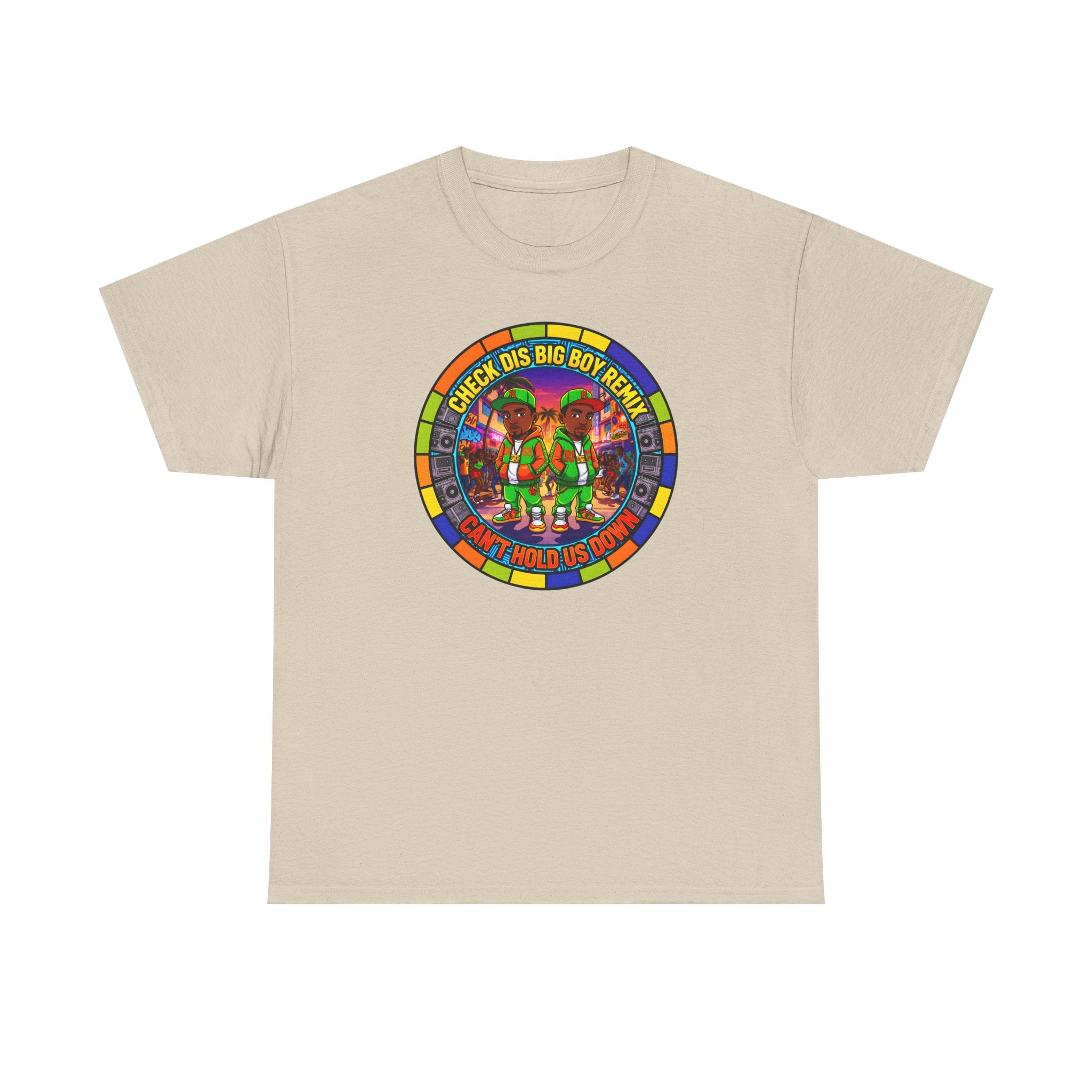 T-Shirt — "Check Dis Big Boy Remix" Colorful Cartoon Grap6hic Tee