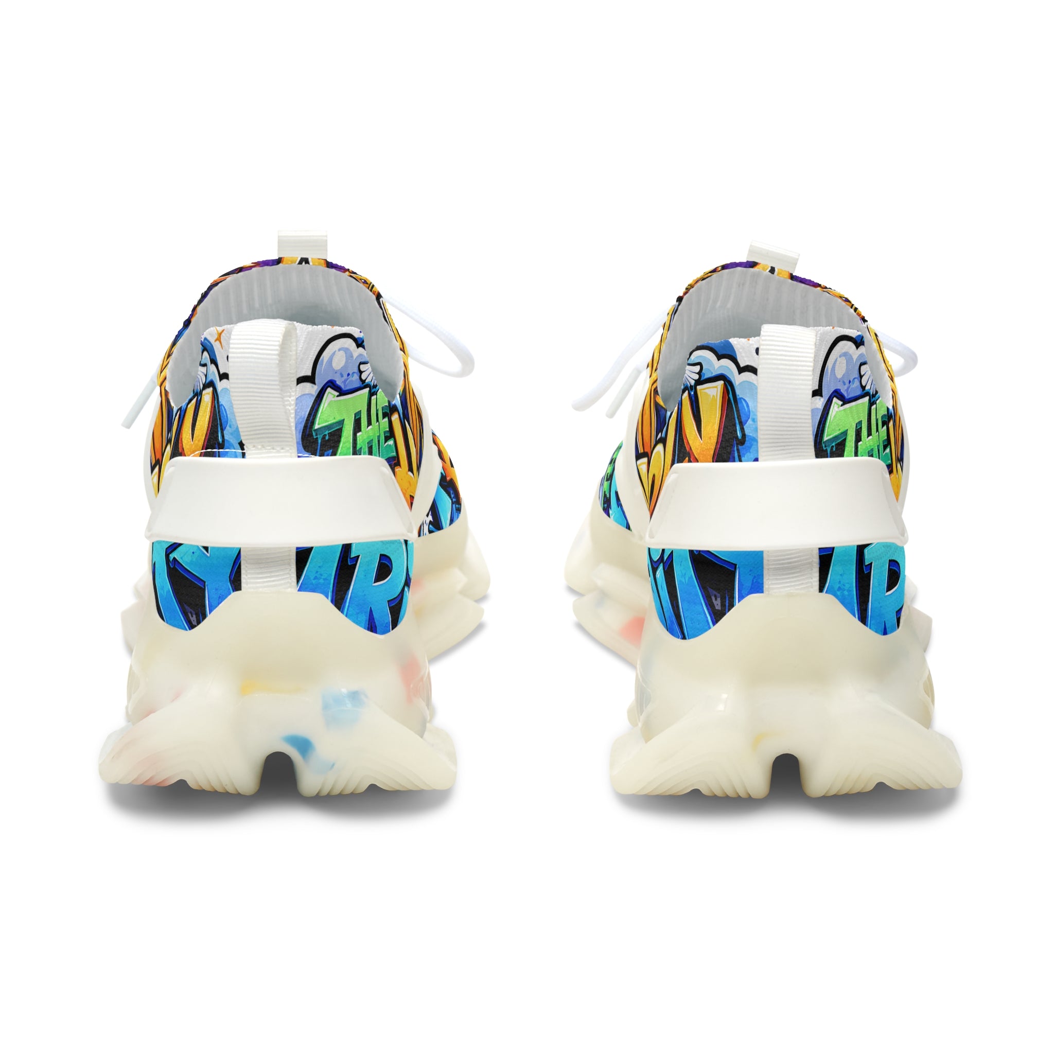 Men's Mesh Sneakers — 'The Holy' Colorful Graffiti Athletic Shoes for Women