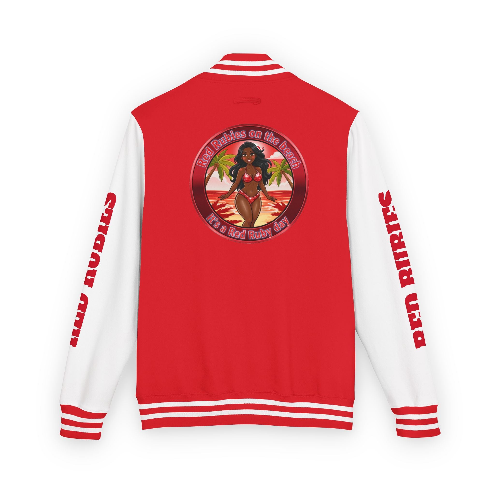 Letter Us- " It's A Rubie Day"-Retro Island Pinup Red & White